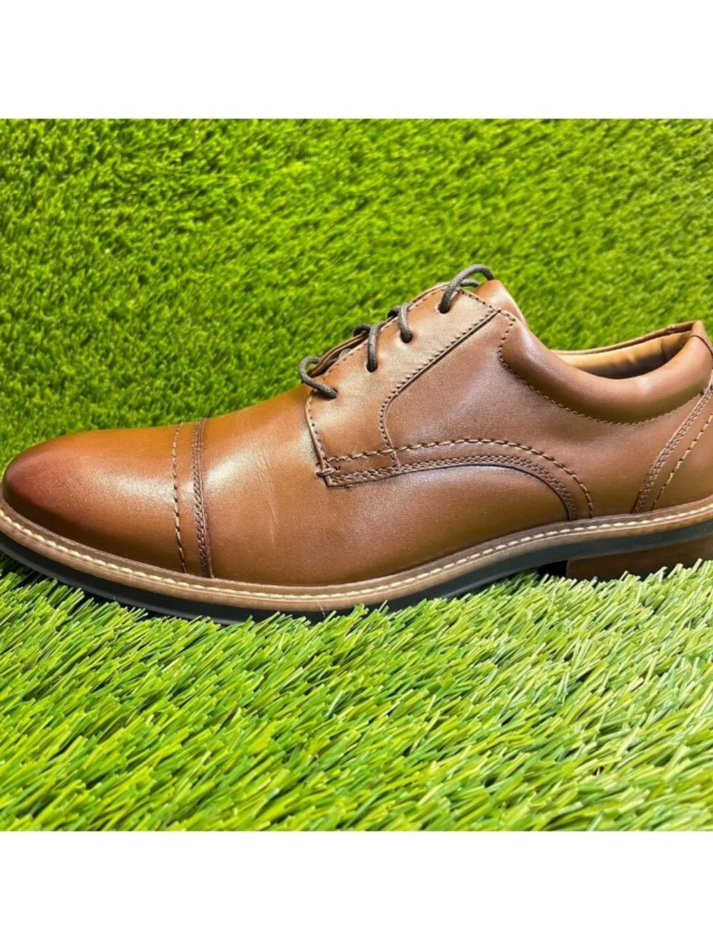 Nunn Bush Westfield Mens Size 8 Brown Casual Classic Cap Toe Oxford Dress Shoes